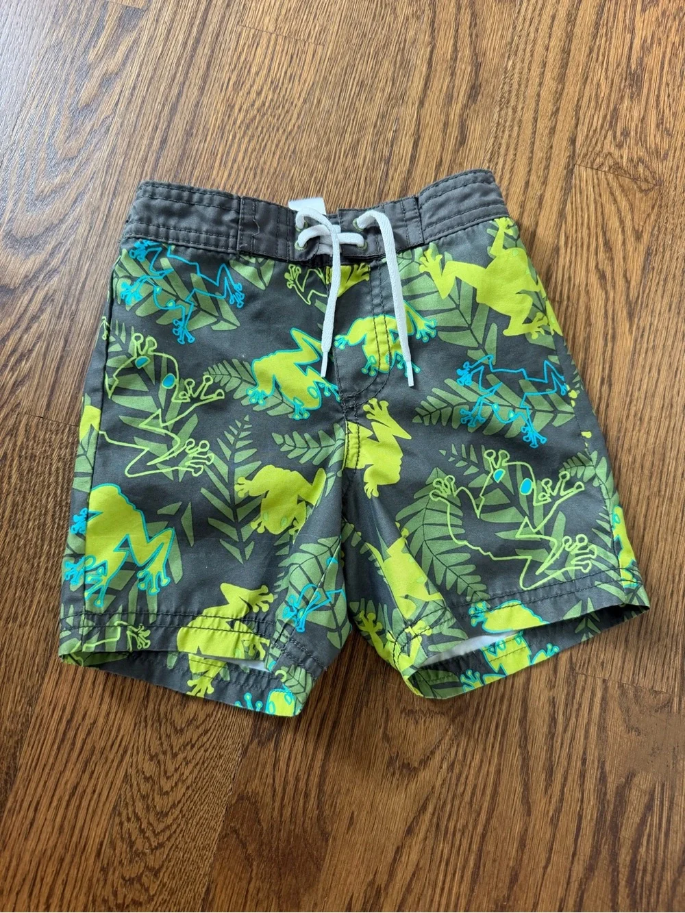 Toddler Fish and Frogs Swim Shorts Set, size 12-18M